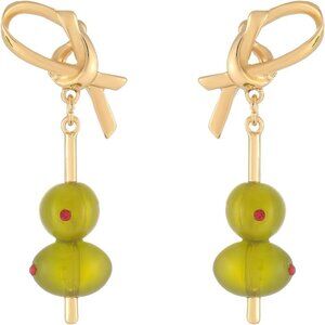 Small Olive Zinc Rhinestone Dangle Earrings with Lever Back for Women